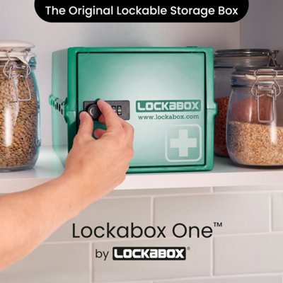 Lockabox One - Everyday Lockable Storage Box for Food, Medicines, Tech, and Home Safety (Medi Green)