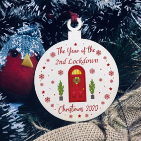Lockdown Bauble Tree Decoration Gift For Family Home Decoration Memory Sign