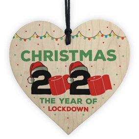 Lockdown Gift Christmas 2020 Wood Heart Christmas Tree Decoration Family Gift