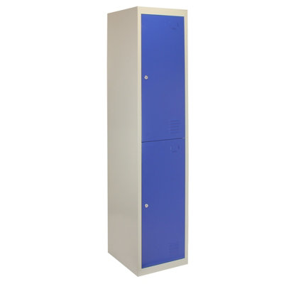 Locker Cabinet Metal Door Flat-Packed Blue And Grey Steel Lockable