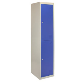 Locker Cabinet Metal Door Flat-Packed Blue And Grey Steel Lockable