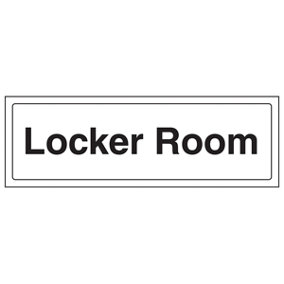 Locker Room - Workplace Door Sign - Adhesive Vinyl - 300x100mm (x3)
