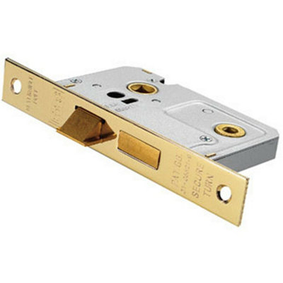 Locking Bathroom Door Sashlock Latch Square Forend 64mm Electro Brassed ...