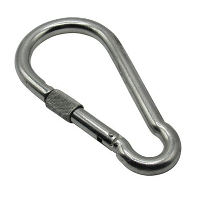 Locking Carabiner Clip Snap Hook 14MM (Zinc Plated Spring Loaded Carbine) - 4