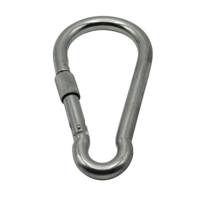 Locking Carabiner Clip Snap Hook 14MM (Zinc Plated Spring Loaded Carbine) - 6