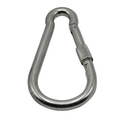 Locking Carabiner Clip Snap Hook 14MM (Zinc Plated Spring Loaded Carbine) - 7