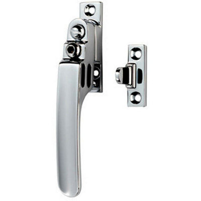 Locking Casement Window Fastener with Night Vent 16 x 60mm Polished Chrome