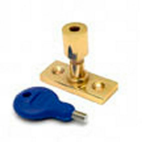 Locking Casement Window Stay Pin 28.5mm Fixing Centres Polished Brass