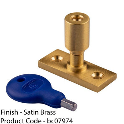 Locking Casement Window Stay Pin Holder - 28.5mm Fixing Centres Satin Brass