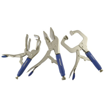 Locking Welding Sheet Metal Clamp C Clamps 3pc Mole Vice Grip Pliers