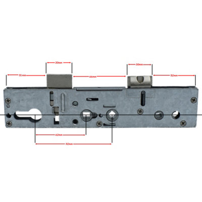 Lockmaster Mila Master Dual Twin Double Spindle 35mm Backset Door Lock Centre Case Gearbox - 5