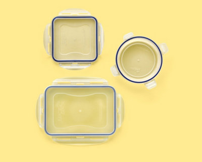 LocknLock Classic Clear Round Plastic Easy Clean Airtight Reusable Food ...