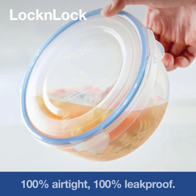 LocknLock Classic Clear Round Plastic Easy Clean Airtight Reusable Food ...