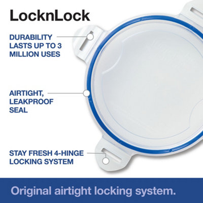 LocknLock Classic Clear Round Plastic Reusable Airtight Food Storage ...