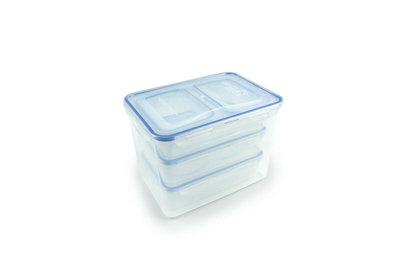 LocknLock Clear Rectangle Plastic Airtight Food Storage Container Set ...