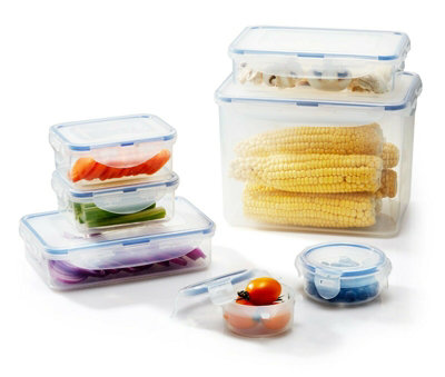 LocknLock Clear Rectangle Plastic Airtight Food Storage Container Set ...