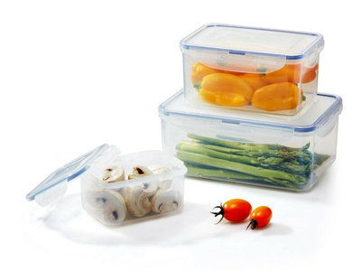 LocknLock Clear Rectangular Plastic Airtight Food Storage Container Set ...