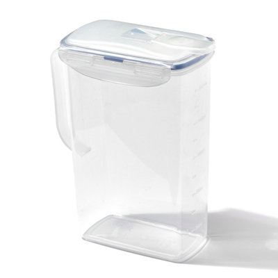 LocknLock Hydration Clear Rectangular Plastic Durable Fridge Door Jug with Lid 2L