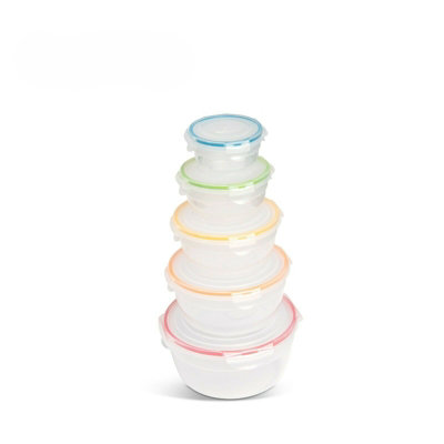 LocknLock Nestable Clear Round Plastic Airtight Food Storage Container ...