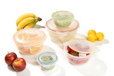 LocknLock Nestable Clear Round Plastic Airtight Food Storage Container ...