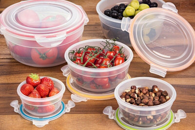 LocknLock Nestable Clear Round Plastic Airtight Food Storage Container ...