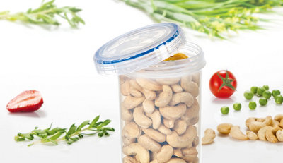LocknLock Twist Clear Round Plastic Easy Clean Reusable Airtight Food ...