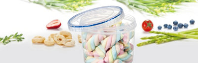 LocknLock Twist Clear Round Plastic Easy Clean Reusable Airtight Food ...