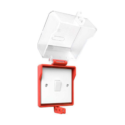 Lockout Switch & Socket Lockable Cover Single Gang Fixing Screws & Double Sided Tape Included