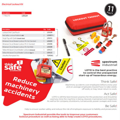Lockout Tagout Electrical Kit - Complete Safety Lockout Set for LOTO ...