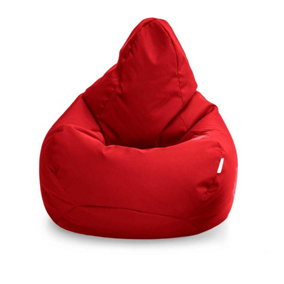Loft 25 Bean Bag Gamer Chair Living Room Water Resistant Indoor Outdoor Beanbag, Red