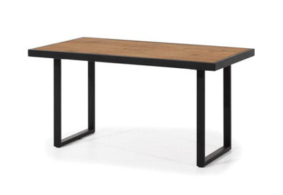Loft Coffee Table with Black Metal Legs - Oak Lancelot - H550mm W1100mm D600mm