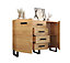 Loft Contemporary Sideboard Cabinet 4 Drawers 2 Doors 2 Shelves Oak Effect (H)1050mm (W)1500mm (D)400mm