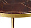 Loft Dark Mango Wood And Gold Metal Legs Round Coffee Table