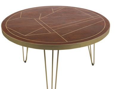 Loft Dark Mango Wood Round 4 Seats Dining Table