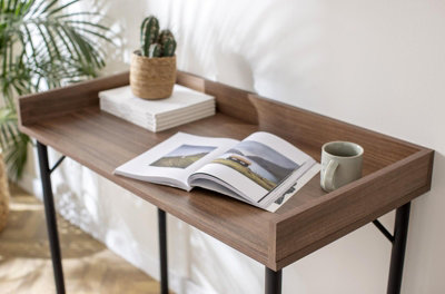 Loft Home Computer Desk - Walnut & Black