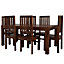 Loft Mango Dark Wooden High Slat Back Dining Chair - Set Of 2