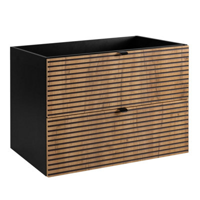 Loft Modern Style Ribbed Door 80cm Bathroom Cabinet Vanity Unit with ...