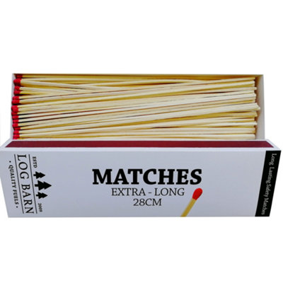 Log-Barn Extra-Long Safety Matches, 90 Count, 28cm - Ideal for Open ...