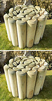 Log Edging Rolls Garden Lawn Border Edge Heavy Duty (H)225mm (L)2.4m Set of 2