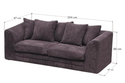Logan 3 Seater Sofa Fabric Jumbo Cord