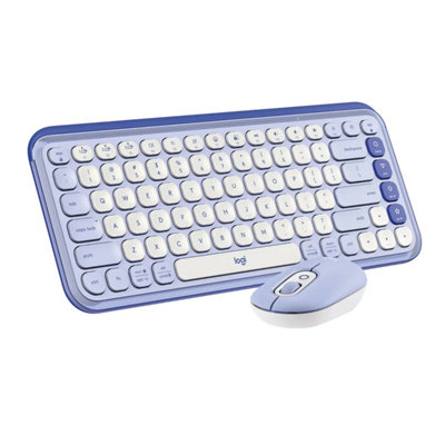 Logitech Pop Icon Wireless Keyboard and Mouse Combo - US Layout - Lilac