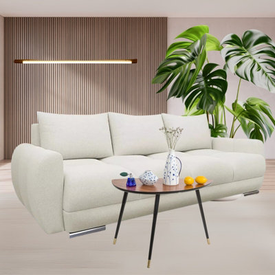 LOGO 3 Velour Fabric Sofa Bed Easy to Clean Upholstery Pull Out Bed ...