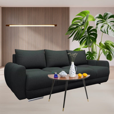 LOGO 3 Velour Fabric Sofa Bed Easy to Clean Upholstery Pull Out Bed ...