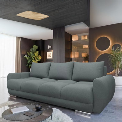 LOGO 3 Velour Fabric Sofa Bed Easy to Clean Upholstery Pull Out Bed ...