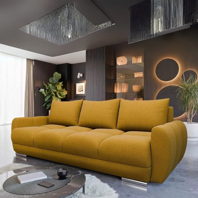 LOGO 3 Velour Fabric Sofa Bed Easy to Clean Upholstery Pull Out Bed ...