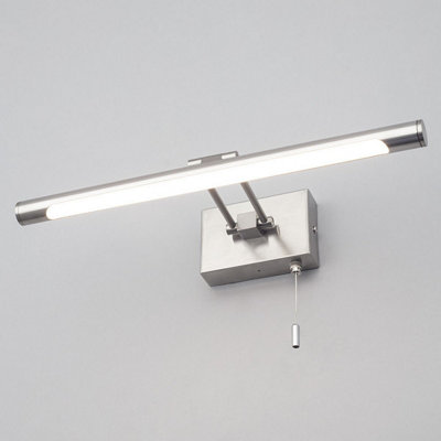LOIS - CGC Satin Nickel LED Over Mirror /  Picture Light With Pull Cord