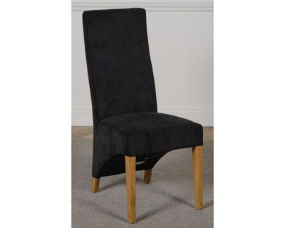 Lola Black Fabric Dining Chairs for Dining Room or Kitchen