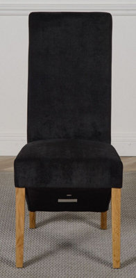 Lola Black Fabric Dining Chairs for Dining Room or Kitchen