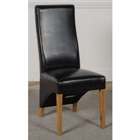 Lola Black Leather Dining Chairs for Dining Room or Kitchen