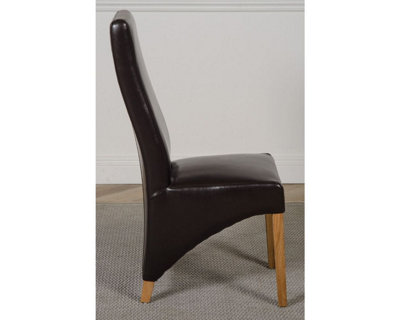 Lola Brown Leather Dining Chairs for Dining Room or Kitchen